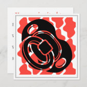 赤ちゃんシャワー赤&白おしゃぶり 招待状 (正面/裏面)