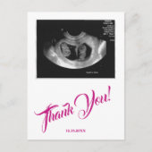 赤ちゃんシャワー超音波女子ピンクありがとう。 ポストカード (正面)