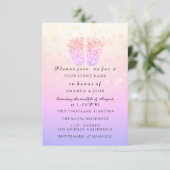 赤ちゃんシャワー足ガールピンク王室のクガーリーグラデーションピンク 招待状 (スタンド正面)