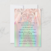 赤ちゃんシャワー足シルバーガールボーイ王室のホログラフィー 招待状 (正面)