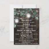 赤ちゃんシャワー足素朴グリーンウッドシルバー 招待状 (正面)