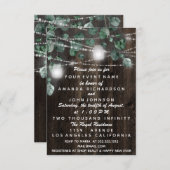 赤ちゃんシャワー足素朴グリーンウッドシルバー 招待状 (正面/裏面)