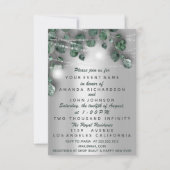 赤ちゃんシャワー足素朴グリーングレーガールボーイ 招待状 (正面)