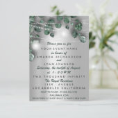 赤ちゃんシャワー足素朴グリーングレーガールボーイ 招待状 (スタンド正面)