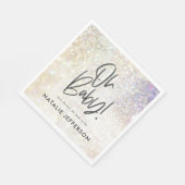 赤ちゃんシャワー輝くグリッターダイヤモンドパーティーデコ スタンダードランチョンナプキン (角)