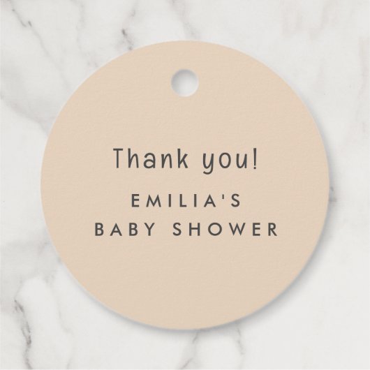 赤ちゃんシャワー途中のリトルカボチャありがとう フェイバータグ (裏面)