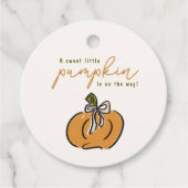 赤ちゃんシャワー途中のリトルカボチャありがとう フェイバータグ (正面)