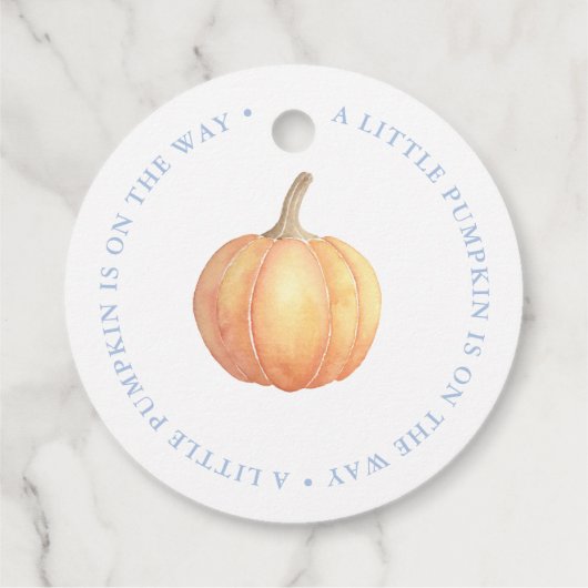 赤ちゃんシャワー途中のリトルカボチャありがとう フェイバータグ (裏面)