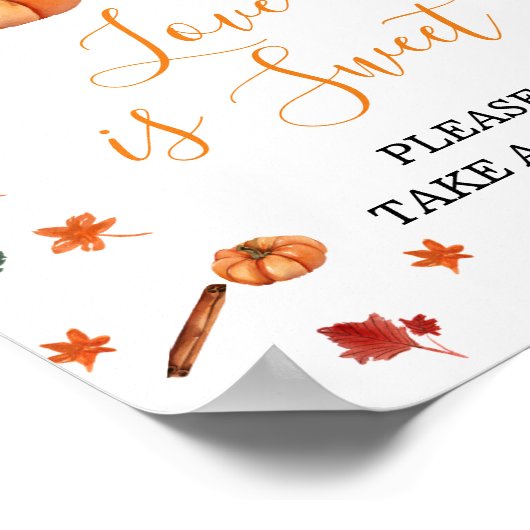 赤ちゃんシャワー醸造カボチャのスパイス愛は甘い ポスター (角)