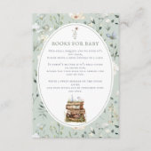 赤ちゃんシャワー野花、ベビー用の本を持って エンクロージャーカード (正面)
