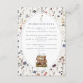 赤ちゃんシャワー野花、ベビー用の本を持って エンクロージャーカード (正面)