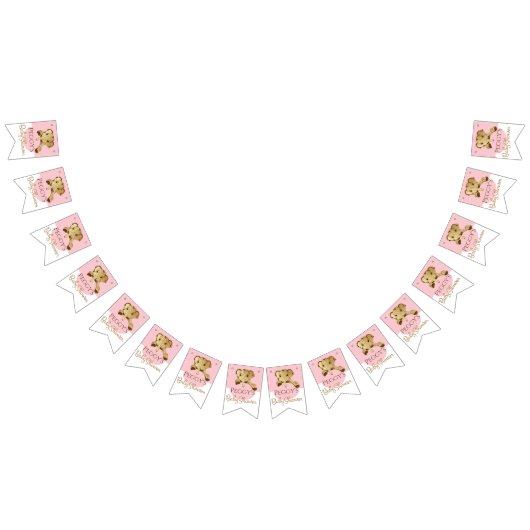 赤ちゃんシャワー金ゴールド/ピンク象,アゲハチョウバナー バンティングフラッグ (全)