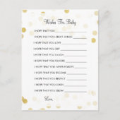 赤ちゃんシャワー金箔グリッター灯の願い アドバイスカード (正面)