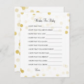 赤ちゃんシャワー金箔グリッター灯の願い アドバイスカード (正面/裏面)