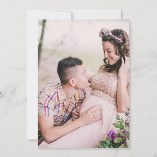 赤ちゃんシャワー銀グリッターピンクの女の子の写真 招待状 (裏面)