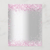 赤ちゃんシャワー銀色ピンクの女の子の予算招待 チラシ (裏面)