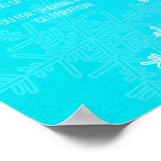 赤ちゃんシャワー青い雪の結晶がサインを好む ポスター (角)