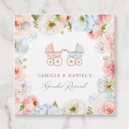 赤ちゃんシャワー青とピンクありがとう フェイバータグ