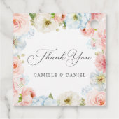 赤ちゃんシャワー青とピンクありがとう フェイバータグ (裏面)