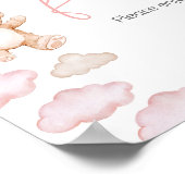 赤ちゃんシャワー食べ物を待つピンクのクマのバルーン ポスター (角)