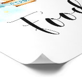 赤ちゃんシャワー食品は、熱気球の動物に署名 ポスター (角)