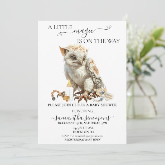 赤ちゃんシャワー魔法の途中の小さなグリフィン 招待状 (スタンド正面)