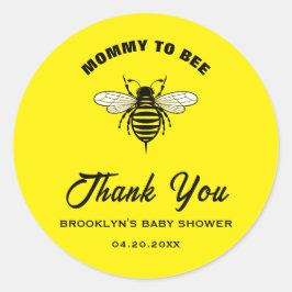 赤ちゃんシャワー黄色の黒のママへビークールスタイリッシュ ラウンドシール