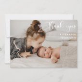 赤ちゃんシャワー1枚フル写真ありがとう写真 サンキューカード (正面)