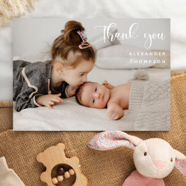 赤ちゃんシャワー1枚フル写真ありがとう写真 サンキューカード