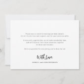 赤ちゃんシャワー3写真コラージュのスクリプエレガントト サンキューカード (裏面)