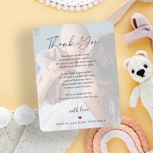 赤ちゃんシャワー4枚シンプルの写真モダン サンキューカード