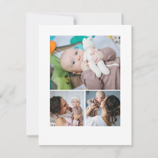 赤ちゃんシャワー4枚シンプルの写真モダン サンキューカード (裏面)