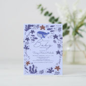 赤ちゃんシャワー |かわいいクジラの葉書 ポストカード (スタンド正面)