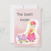 赤ちゃんシャワー、かわいい猫とベビー サンキューカード (正面)