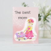 赤ちゃんシャワー、かわいい猫とベビー サンキューカード (スタンド正面)