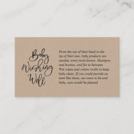 赤ちゃんシャワー、よく祈る、素朴なクラフトスクリプト エンクロージャーカード