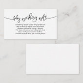 赤ちゃんシャワー、ウィッシングウェル、クリエイティブブラックスクリプト エンクロージャーカード (正面/裏面)