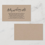赤ちゃんシャワー、ウィッシングウェル、クリエイティブKraftスクリプト エンクロージャーカード (正面/裏面)
