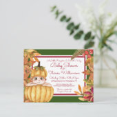 赤ちゃんシャワー |カボチャ招待状はがき ポストカード (スタンド正面)
