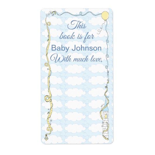 赤ちゃんシャワー「キャッスルイエロー」蔵書票シート8 ラベル (正面)