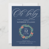 赤ちゃんシャワー |クリスマスホリデージンガムリース 招待状 (正面)