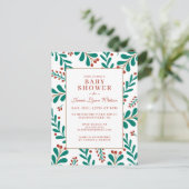 赤ちゃんシャワー |クリスマス・ミスタントー&ホリー ポストカード (スタンド正面)