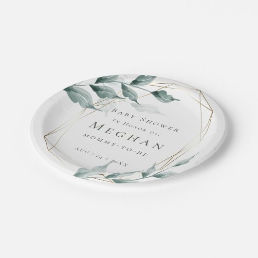 赤ちゃんシャワー |グレーの玉緑植物園 ペーパープレート (アングル)