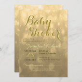 赤ちゃんシャワー |ゴールデン《写真》ぼけ味灯 招待状 (正面/裏面)