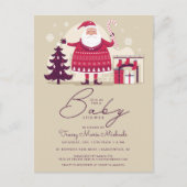 赤ちゃんシャワー |サンタクロース&暖炉 ポストカード (正面)