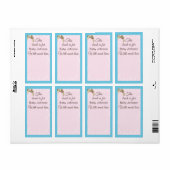 赤ちゃんシャワー「シータートルピンク」蔵書票シート8 ラベル (フルシート)