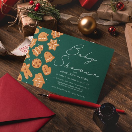 赤ちゃんシャワー |ジンジャーブレッドCookie 招待状