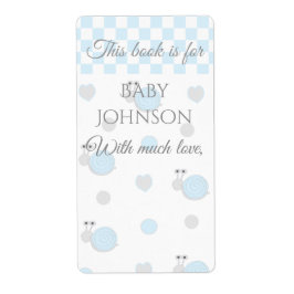 赤ちゃんシャワー「スニップ&カタツムリ」蔵書票シート8 ラベル