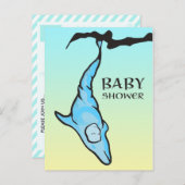 赤ちゃんシャワー（ドルフィンコクーン） インビテーションポストカード (正面/裏面)