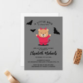 赤ちゃんシャワー |ハロウィーンかわいいリルのクマ悪魔 ノートカード (正面/裏面インサイチュ)